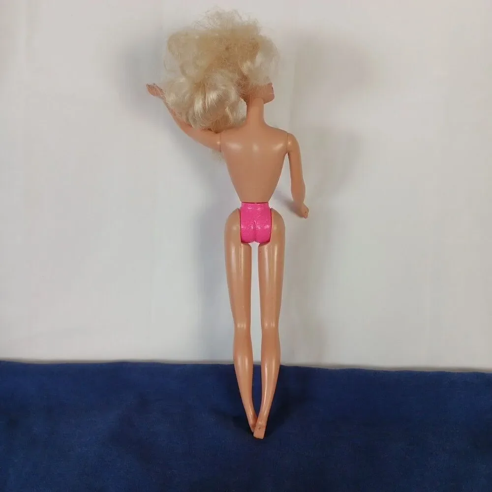 Barbie Twist and Turn Blonde Blue Eyes Earrings Formal Gown Vintage Non Bending